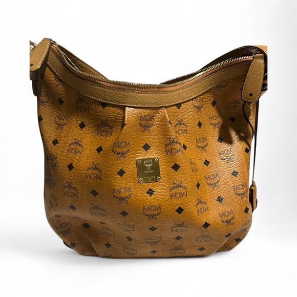MCM Handbags - MCM Cognac Visetos Monogram Hobo Bag